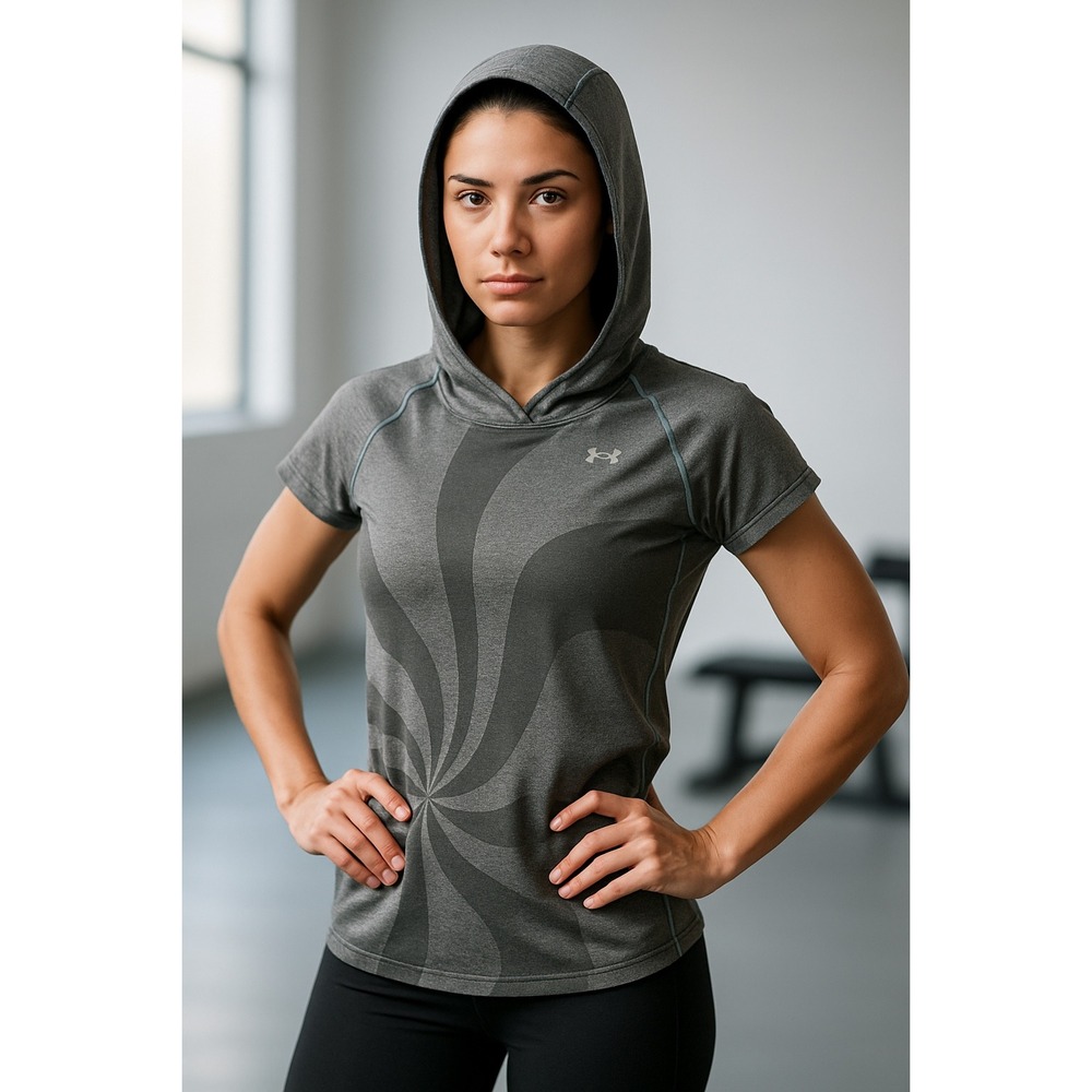 Under Armour Hooded Short Sleeve Top Sz M